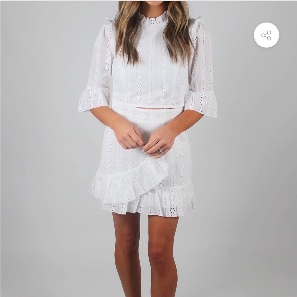 White Eyelet Top and Skirt